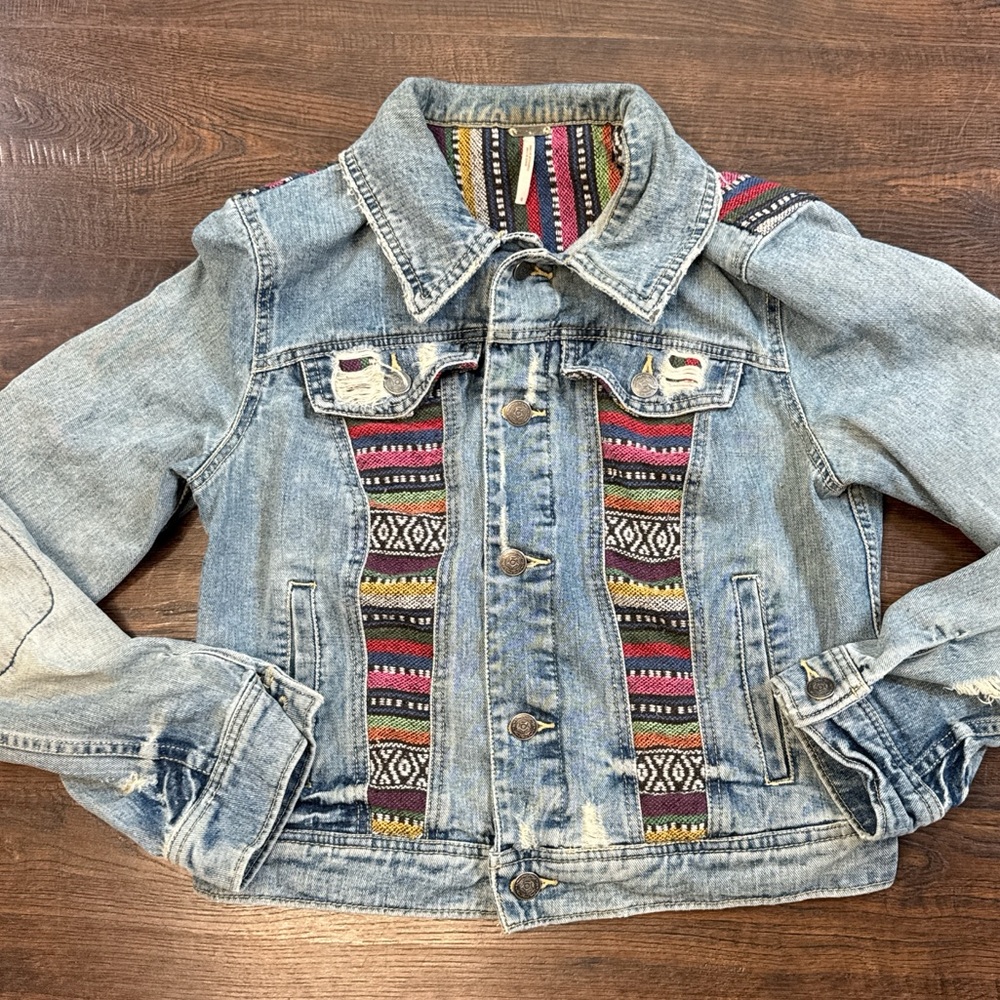 Free People distressed Jean jacket